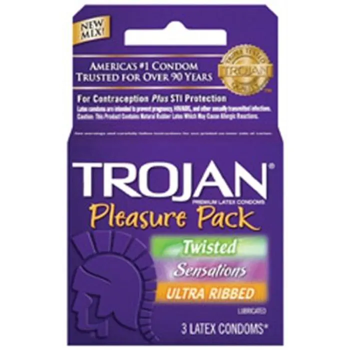 Trojan Condoms Enhancers Trojan Pleasure Pack 3 Pack