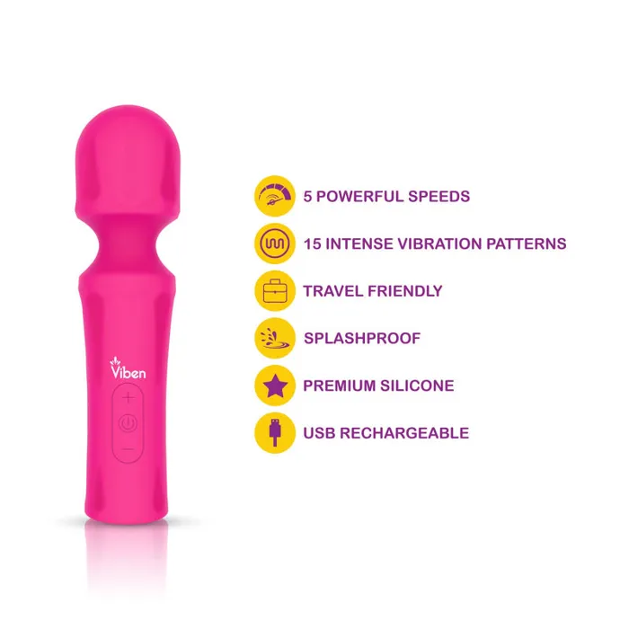 Viben Vibrators Presale Only Mighty Muse Hot Pink Powerful Personal Wand Massager