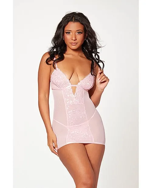 Vibrators Seven til Midnight Floral Mesh Chemise Gstring Pink