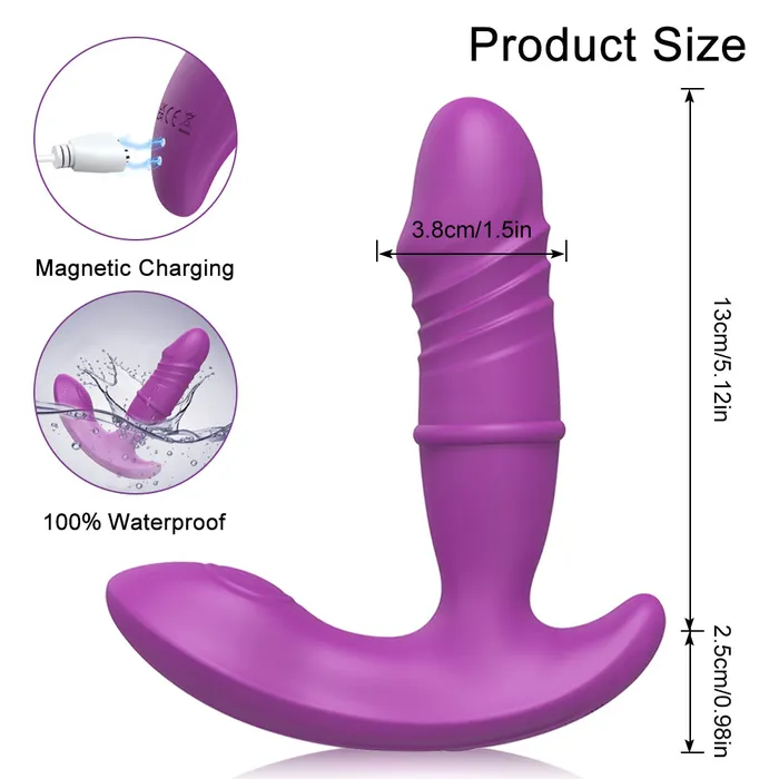 Vibrators Touch Honey APP Control 3 In 1 Thrusting Dildo Vibrator 9 Thrust Modes And 9 Frequency Pats Clitoris Wearable Vibrators