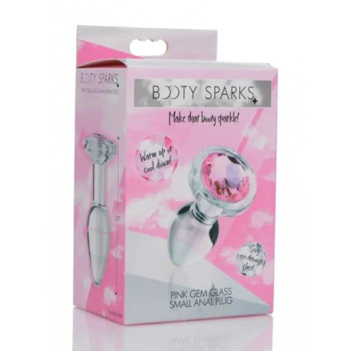 XR Brands Booty Sparks Male Sex Toys Pink Gem Glass Anal Plug Small XR Brands Booty Sparks Male Sex Toys Pink Gem Glass Anal Plug Small