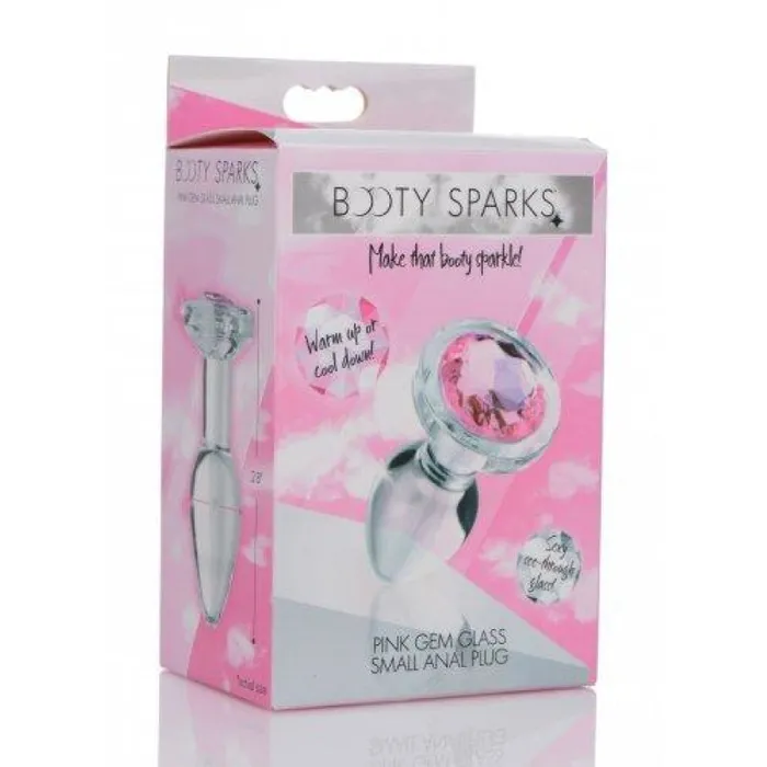 XR Brands Booty Sparks Male Sex Toys Pink Gem Glass Anal Plug Small XR Brands Booty Sparks Male Sex Toys Pink Gem Glass Anal Plug Small