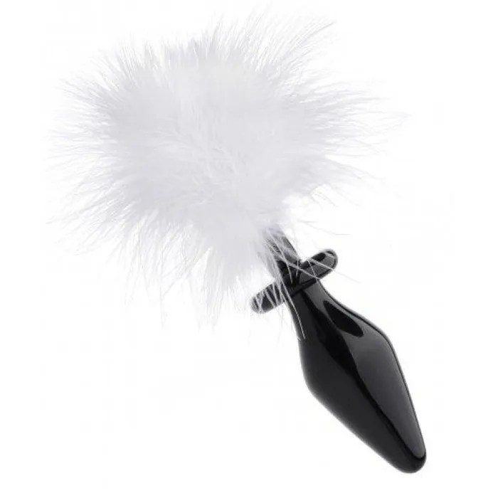 XR Brands Tailz Fluffer Bunny Tail Glass Anal Plug Anal