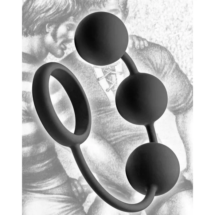 XR Brands Tom of Finland Male Sex Toys Tom of Finland Silicone Cock Ring With 3 Weighted Balls XR Brands Tom of Finland Male Sex Toys Tom of Finland Silicone Cock Ring With 3 Weighted Balls