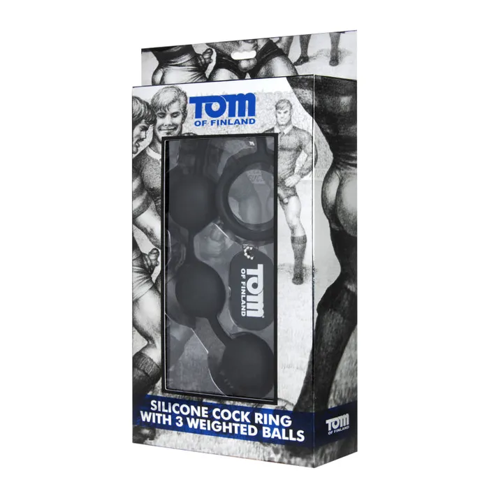 XR Brands Tom of Finland Male Sex Toys Tom of Finland Silicone Cock Ring With 3 Weighted Balls XR Brands Tom of Finland Male Sex Toys Tom of Finland Silicone Cock Ring With 3 Weighted Balls