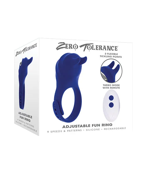 Zero Tolerance Anal Zero Tolerance Adjustable Ring Fun Blue
