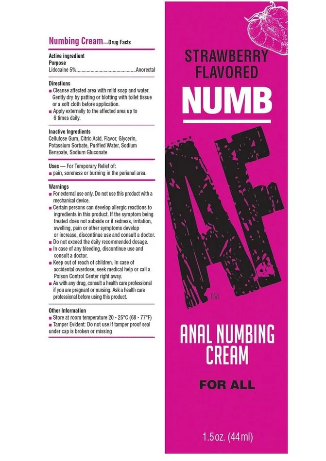 Anal AF Numb AF Anal Numbing Flavored Cream Strawberry