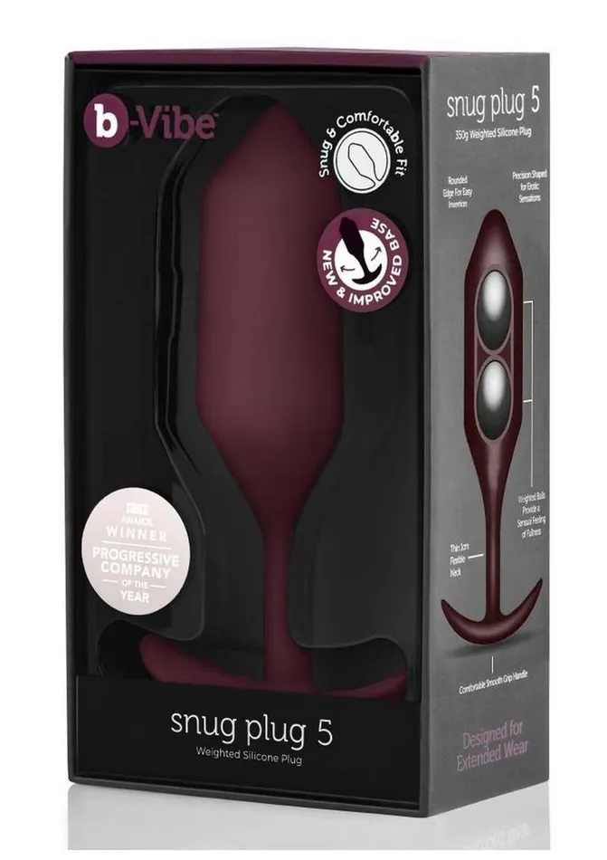Anal BVibe Snug Plug 5 Silicone Weighted Anal Plug Dark bVibe