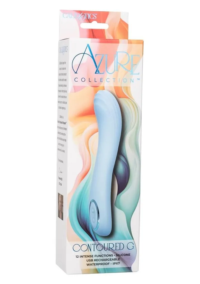 Azure Collection Female Sex Toys Azure Collection Contoured G Rechargeable Silicone Vibrator