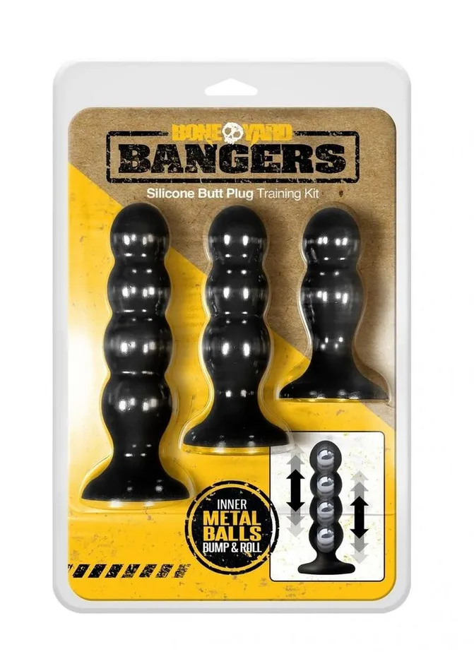 Boneyard Bangers Silicone Weighted Butt Plug Training Kit Boneyard Anal