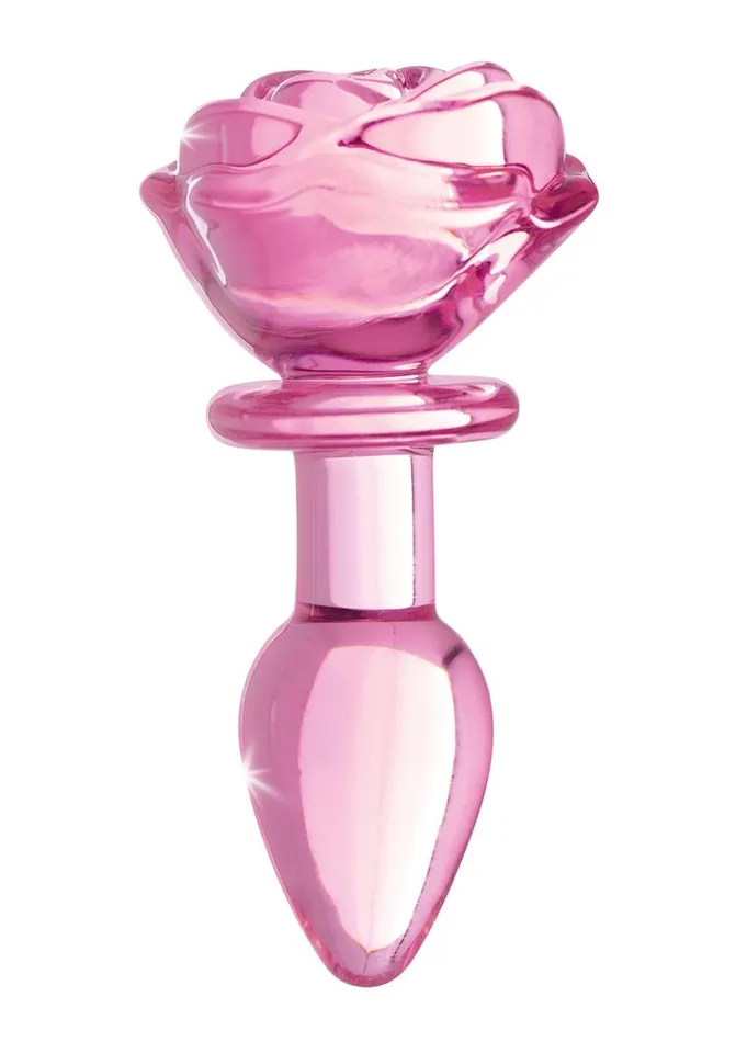 Booty Sparks Anal Booty Sparks Pink Rose Glass Anal Plug