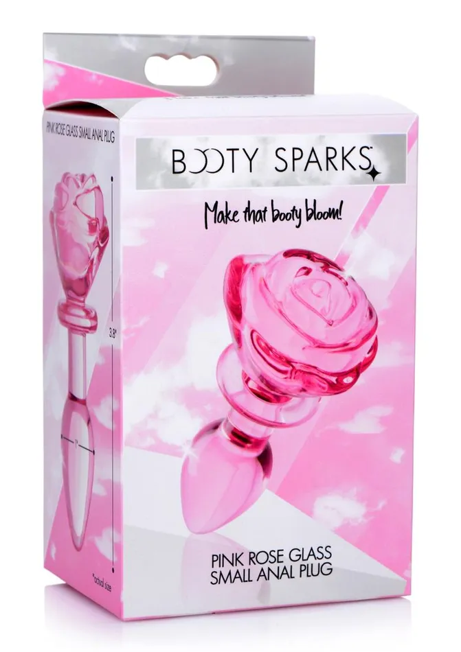 Booty Sparks Anal Booty Sparks Pink Rose Glass Anal Plug