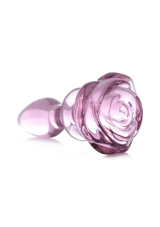 Booty Sparks Anal Booty Sparks Pink Rose Glass Anal Plug