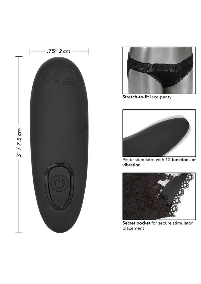 Calexotics Silicone Rechargeable Lace Panty Vibe with Remote Control 3 Pieces SM Remote Controlled Vibes Female Sex Toys