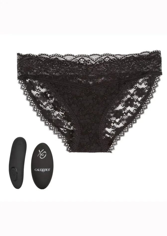 Calexotics Silicone Rechargeable Lace Panty Vibe with Remote Control 3 Pieces SM Remote Controlled Vibes Female Sex Toys