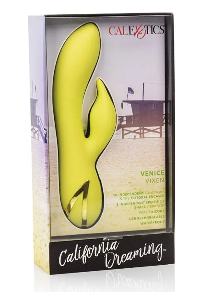 California Dreaming Venice Vixen Silicone USB Rechargeable Multifunction Vibrator Waterproof California Dreaming Female Sex Toys