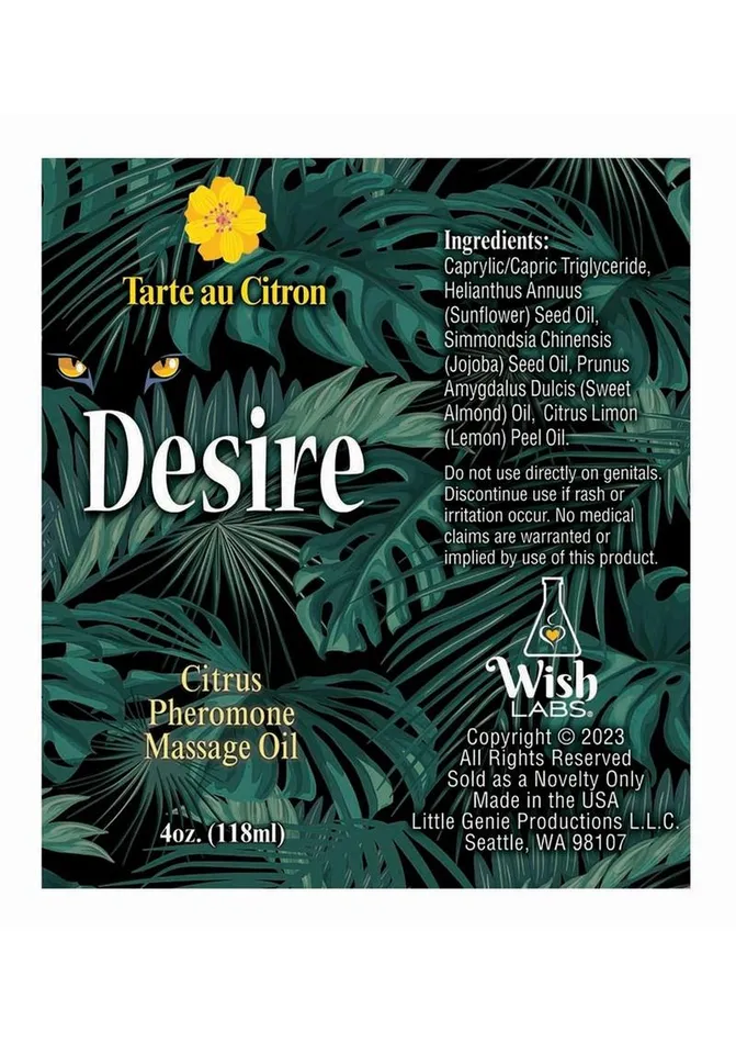 Couples Desire by Little Genie Desire Pheromone Massage Oil 4oz Citrus