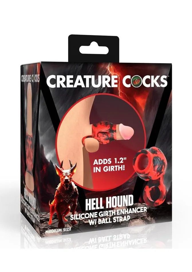 Creature Cocks Male Sex Toys Creature Cocks Hell Hound Silicone Penis Sleeve and Ball Stretcher