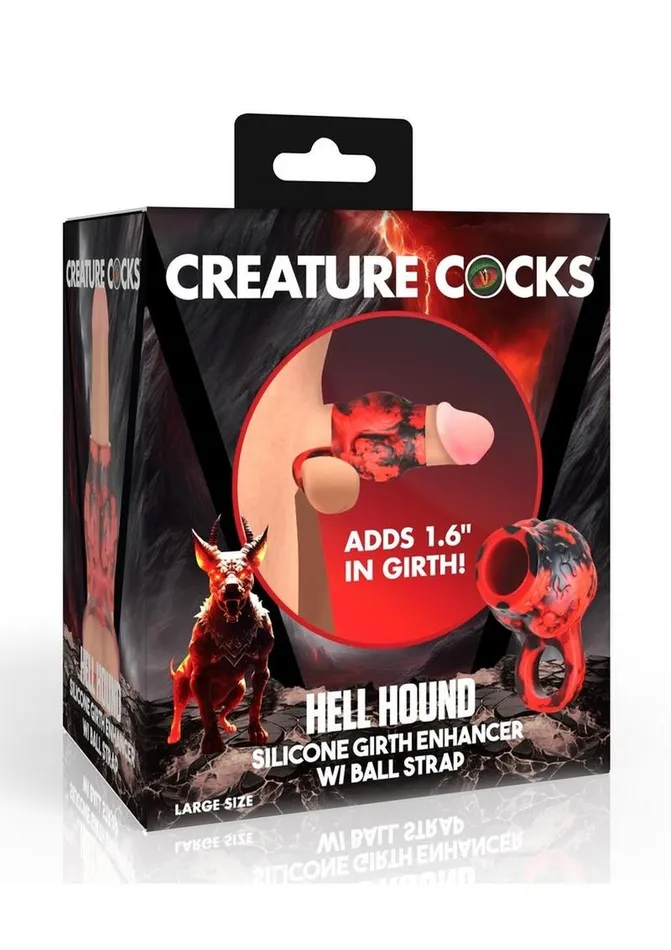 Creature Cocks Male Sex Toys Creature Cocks Hell Hound Silicone Penis Sleeve and Ball Stretcher