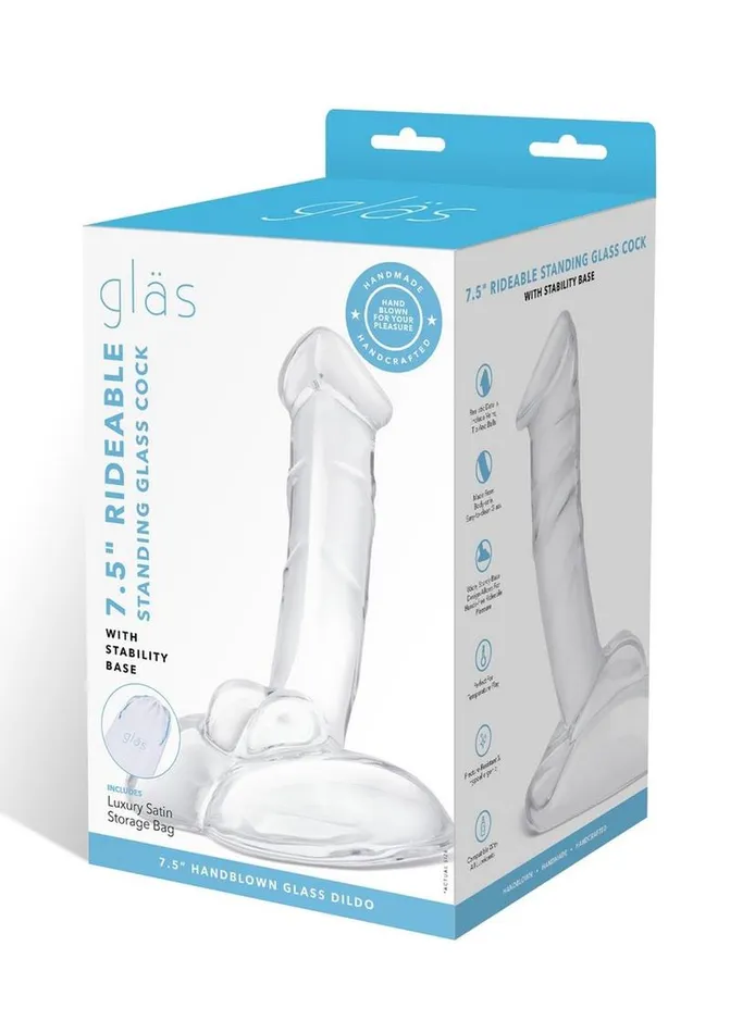 Dildos Glas Rideable Standing Glass Cock with Stability Base Glas