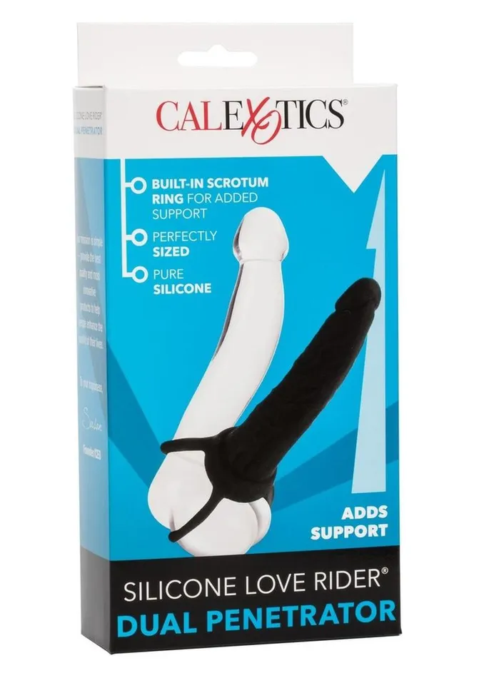 Extensions Dildos Love Rider Silicone Dual Penetrator Dildo Cock Ring