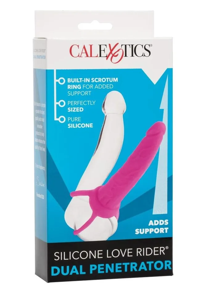 Extensions Dildos Love Rider Silicone Dual Penetrator Dildo Cock Ring