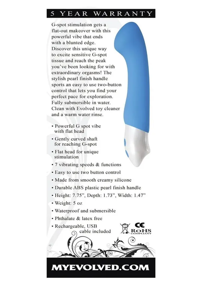 Female Sex Toys Evolved Tempest G Rechargeable Smooth Silicone GSpot Vibrator