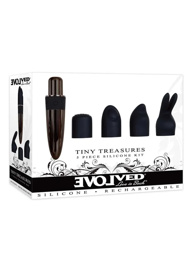 Female Sex Toys Evolved Tiny Treasures Silicone Rechargeable Vibrator with Multiple Attachments Female Sex Toys Evolved Tiny Treasures Silicone Rechargeable Vibrator with Multiple Attachments
