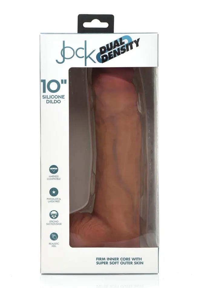 Female Sex Toys Jock Jock Dual Density Silicone Dildo with Balls