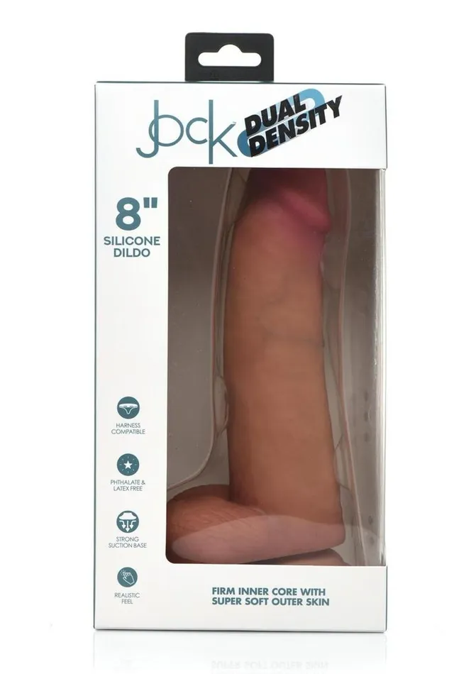 Female Sex Toys Jock Jock Dual Density Silicone Dildo with Balls