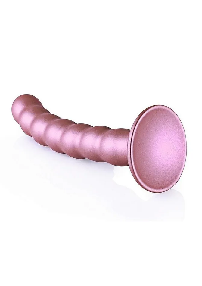 Female Sex Toys Ouch Beaded GSpot Silicone Dildo 65in Metallic Ouch