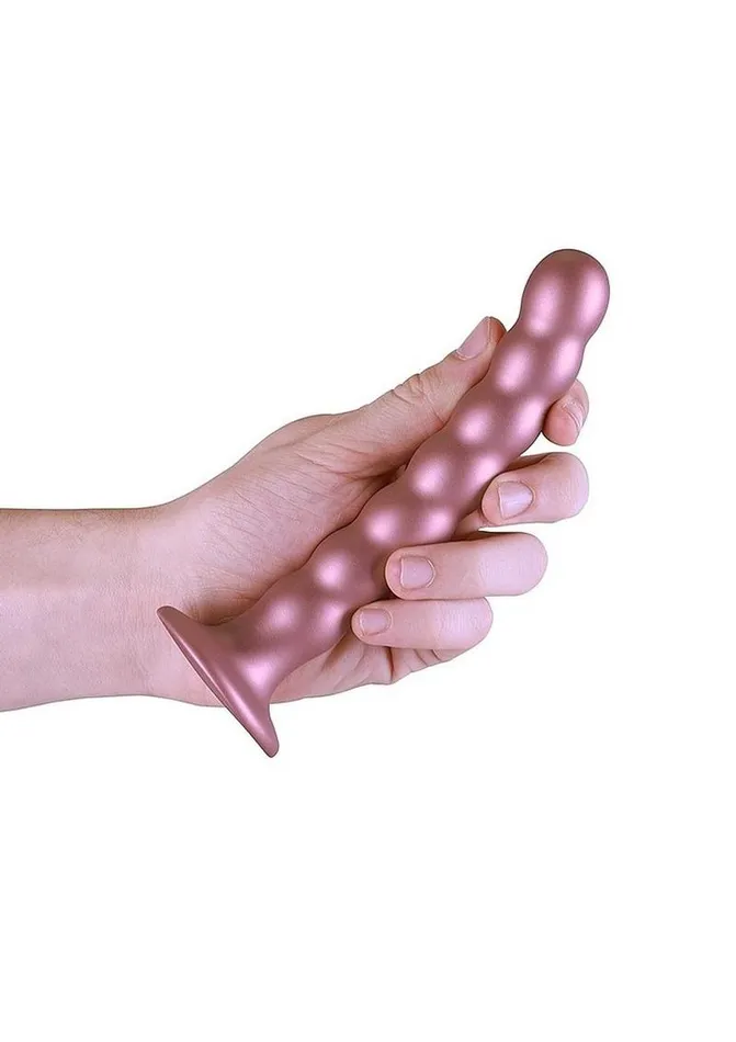 Female Sex Toys Ouch Beaded GSpot Silicone Dildo 65in Metallic Ouch