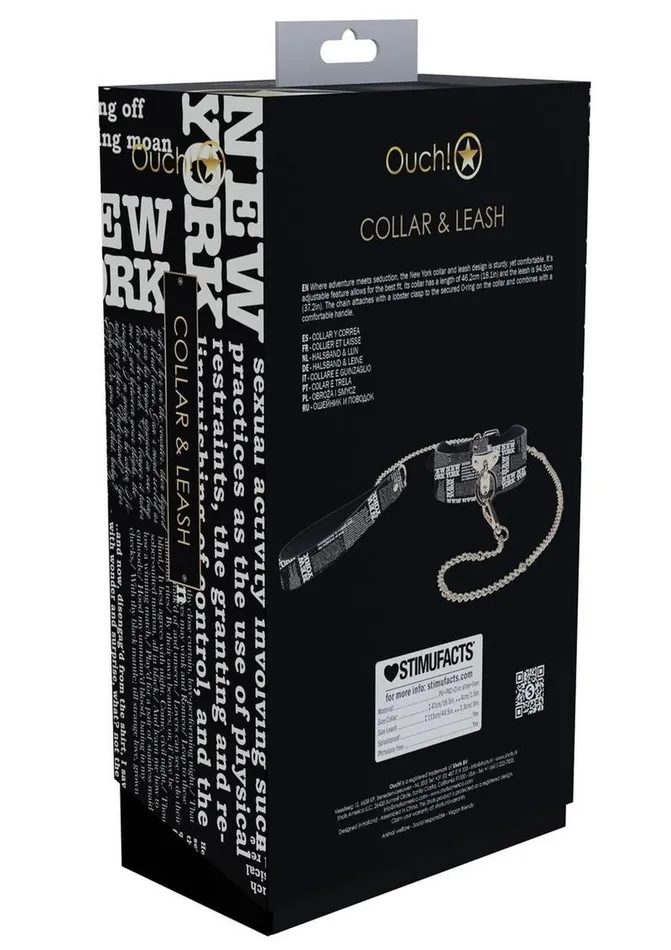 Female Sex Toys Ouch Ouch Ny Collection Collar with Leash