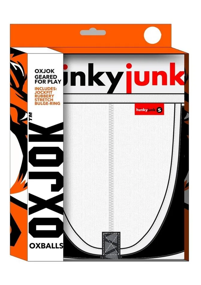 Female Sex Toys Oxballs Hunker Comfy Pouch SliderStrap Jock White Snow