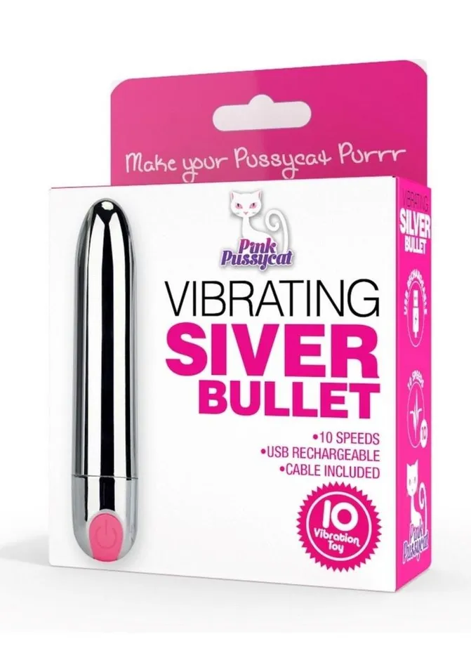 Female Sex Toys Pink Pussycat Rechargeable Vibrating Bullet Pink Pussycat