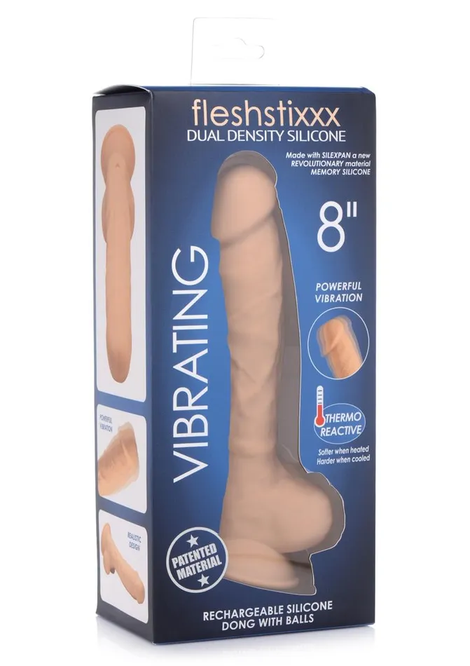 FleshStixxx Female Sex Toys Fleshstixxx Silicone Rechargeable Vibrating Dong with Balls