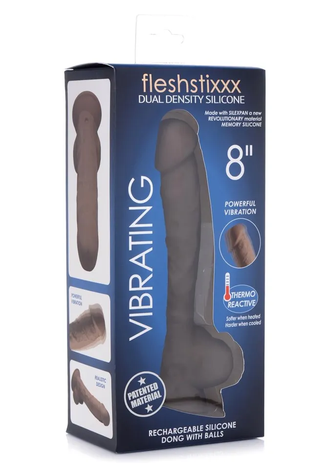 FleshStixxx Female Sex Toys Fleshstixxx Silicone Rechargeable Vibrating Dong with Balls