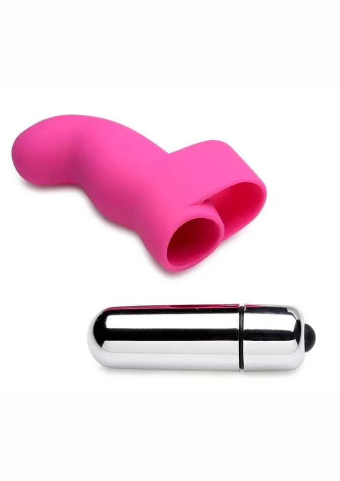 Gossip GThrill Silicone Finger Vibrator with Full Size Bullet Gossip Female Sex Toys