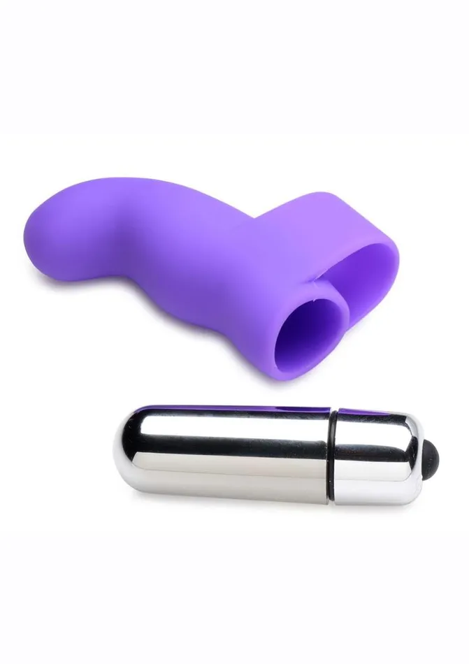 Gossip GThrill Silicone Finger Vibrator with Full Size Bullet Gossip Female Sex Toys