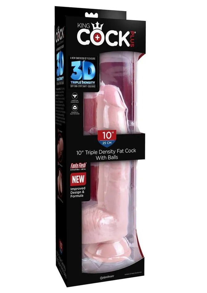 King Cock Dildos King Cock Plus Triple Density Fat Dildo with Balls