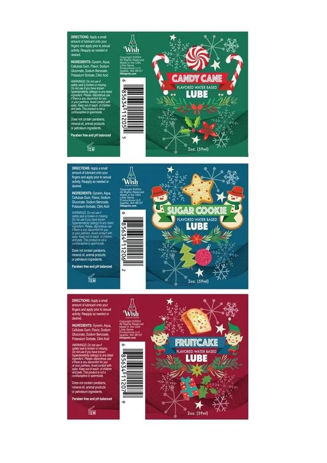 Little Genie Holiday Lubricants Assorted Flavors Little Genie Vibrators