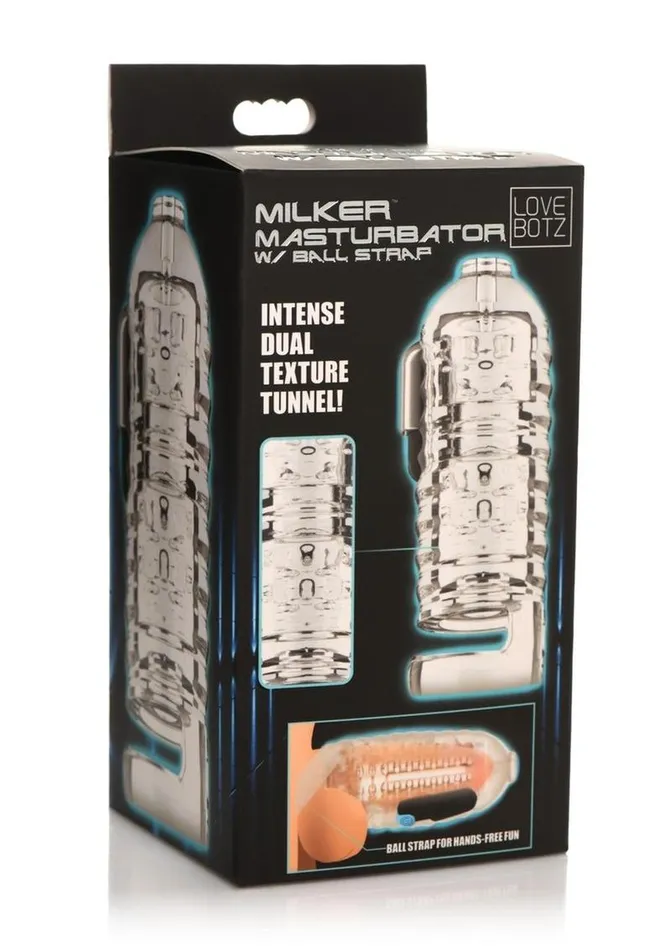 Lovebotz Milker Tpe Masturbator with Ball Strap Lovebotz Male Sex Toys