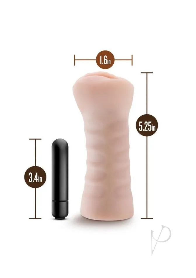 M For Men Ashley Vibrating Masturbator with Bullet Pussy M for Men Male Sex Toys