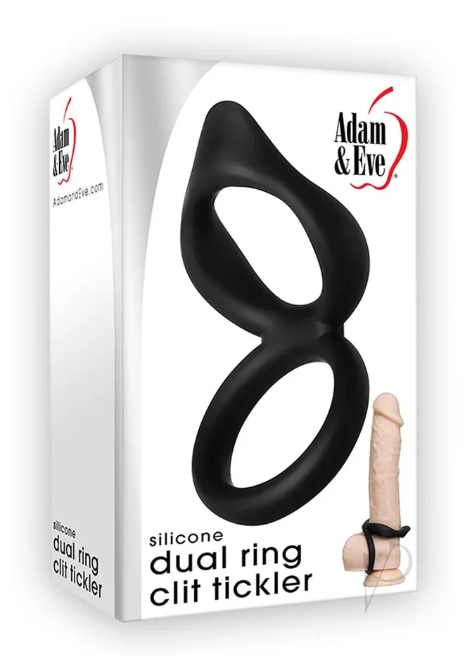 Male Sex Toys Adam and Eve Silicone Dual Ring Clit Tickler Cock Ring
