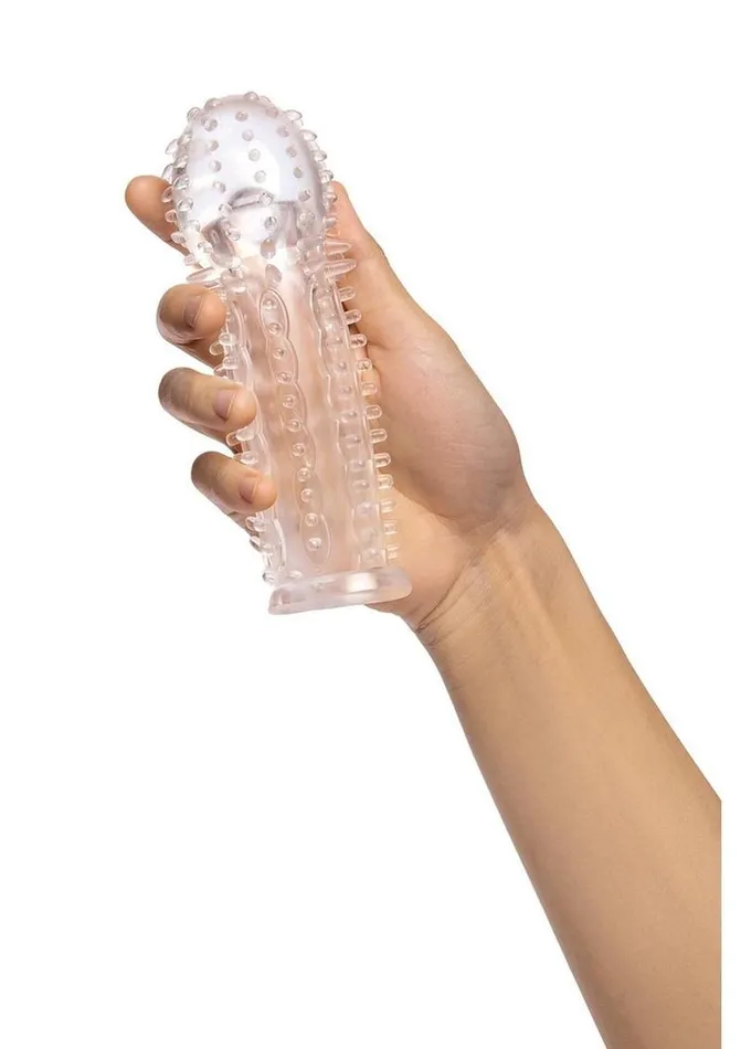 Male Sex Toys Size Up Size Up Texured Clear View Penis Extender with Ball Loop