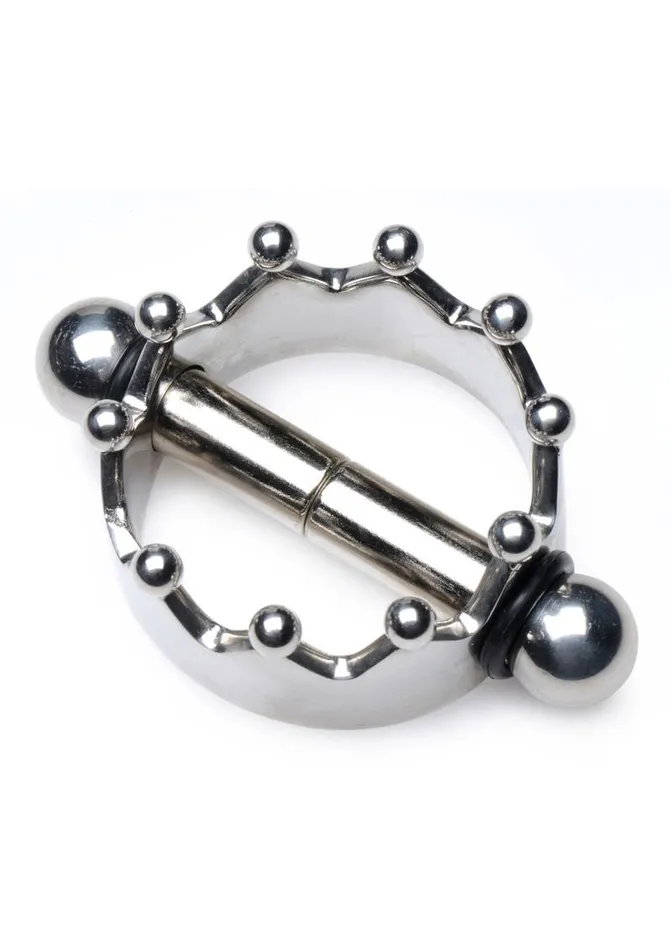 Master Series Crowned Magnetic Crown Nipple Clamps Stainless Master Series Male Sex Toys Master Series Crowned Magnetic Crown Nipple Clamps Stainless Master Series Male Sex Toys