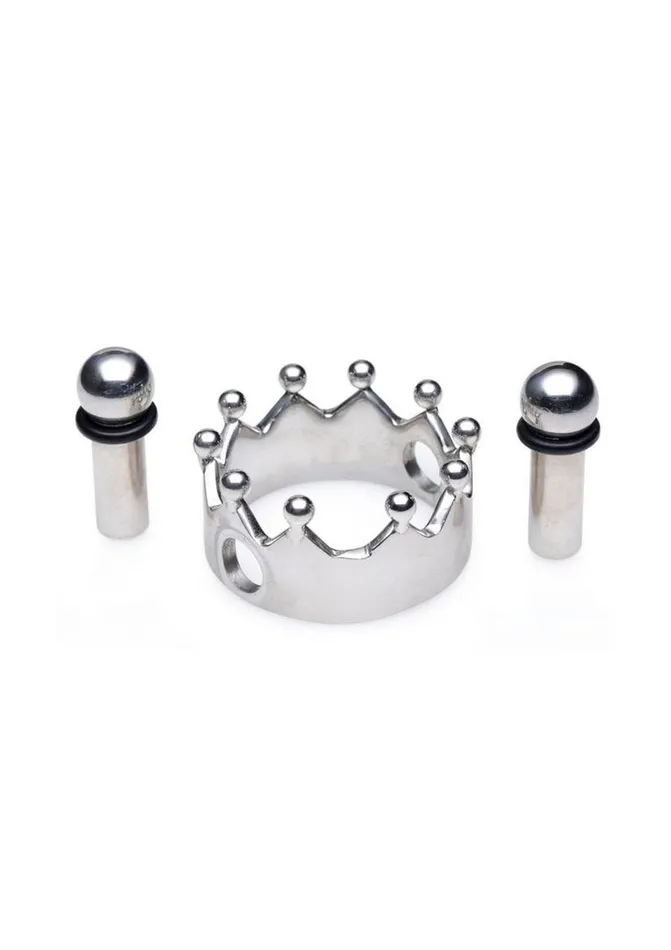 Master Series Crowned Magnetic Crown Nipple Clamps Stainless Master Series Male Sex Toys
