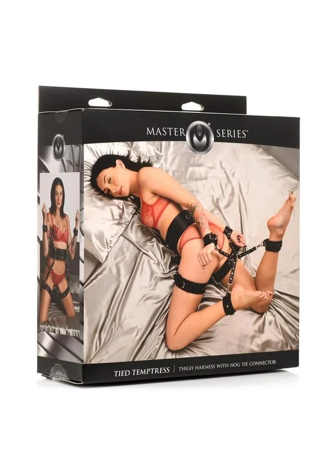 Master Series Female Sex Toys Master Series Tied Temptress Thigh Harness with Hog Tie Connector