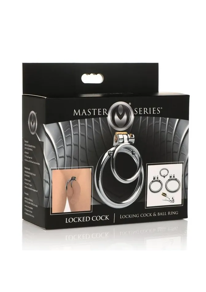 Master Series Locked Cock Stainless Steel Locking Cock and Ball Ring Master Series Male Sex Toys Master Series Locked Cock Stainless Steel Locking Cock and Ball Ring Master Series Male Sex Toys