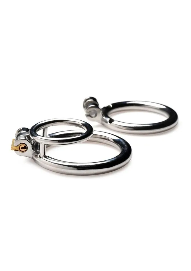 Master Series Locked Cock Stainless Steel Locking Cock and Ball Ring Master Series Male Sex Toys